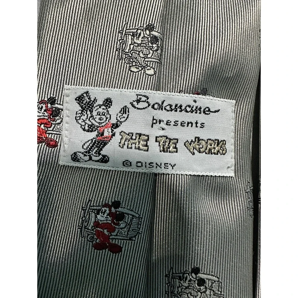 VINTAGE Balancine Presents The Tie‎ Works Disney Mickey Mouse Airplane Silver